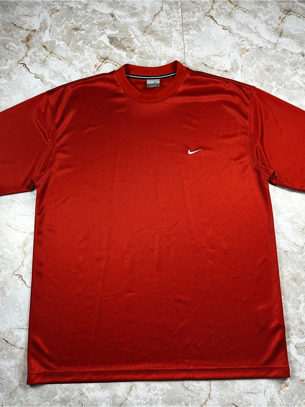 Vintage Nike Men’s Size Large Orange Y2K Mesh Jersey T-shirt